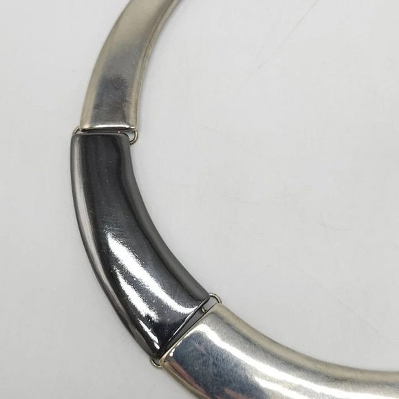 Chunky Alfani Silver & Black Metal Statement Necklace With Adjustable Chain - Picture 3 of 6